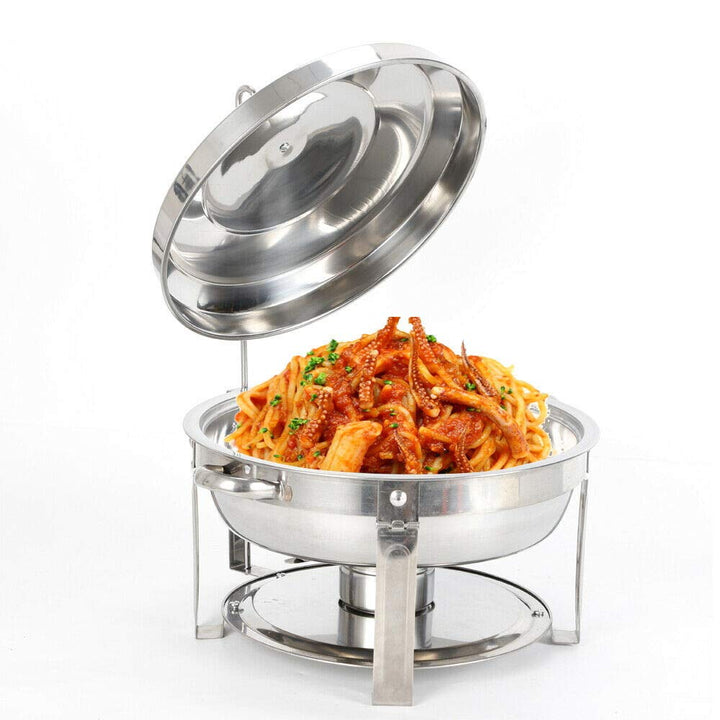 7.5 L Edelstahl Chafing Dish Rund Speisenwärmer Wärmebehälter Suppenwärmer, Chafing Dish Profi Set f