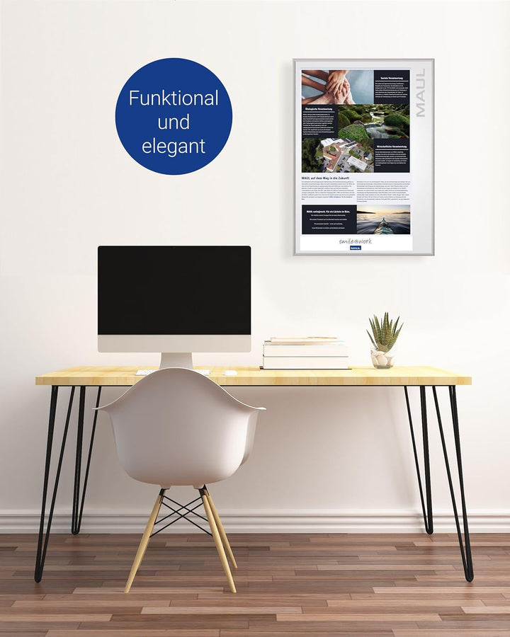 Maul Klapprahmen MAULstandard A2 | Bilderrahmen für Poster, Werbemittel &amp; Fotos | Robuster Rahmen mi