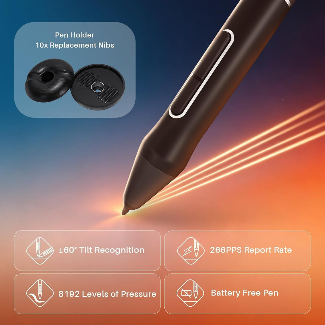 HUION Kamvas Pro 16 Graphic Tablet 5080 lpi 344.16 x 193.59 mm USB Black