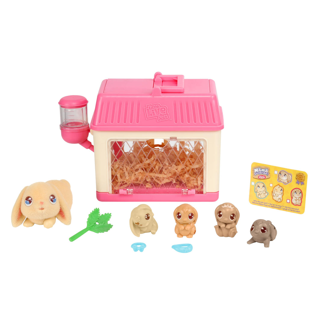 Little Live Pets Mama Surprise Mini Hasen-Spielset Lil' Bunny; die Hasen-Mama bekommt 2,3 oder 4 Bab