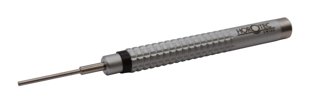 HOROTEC MSA10.533 – Splinttreiber mit Messinggriff und Amboss, Edelstahl, mit 11 Stiftentreiber, gra