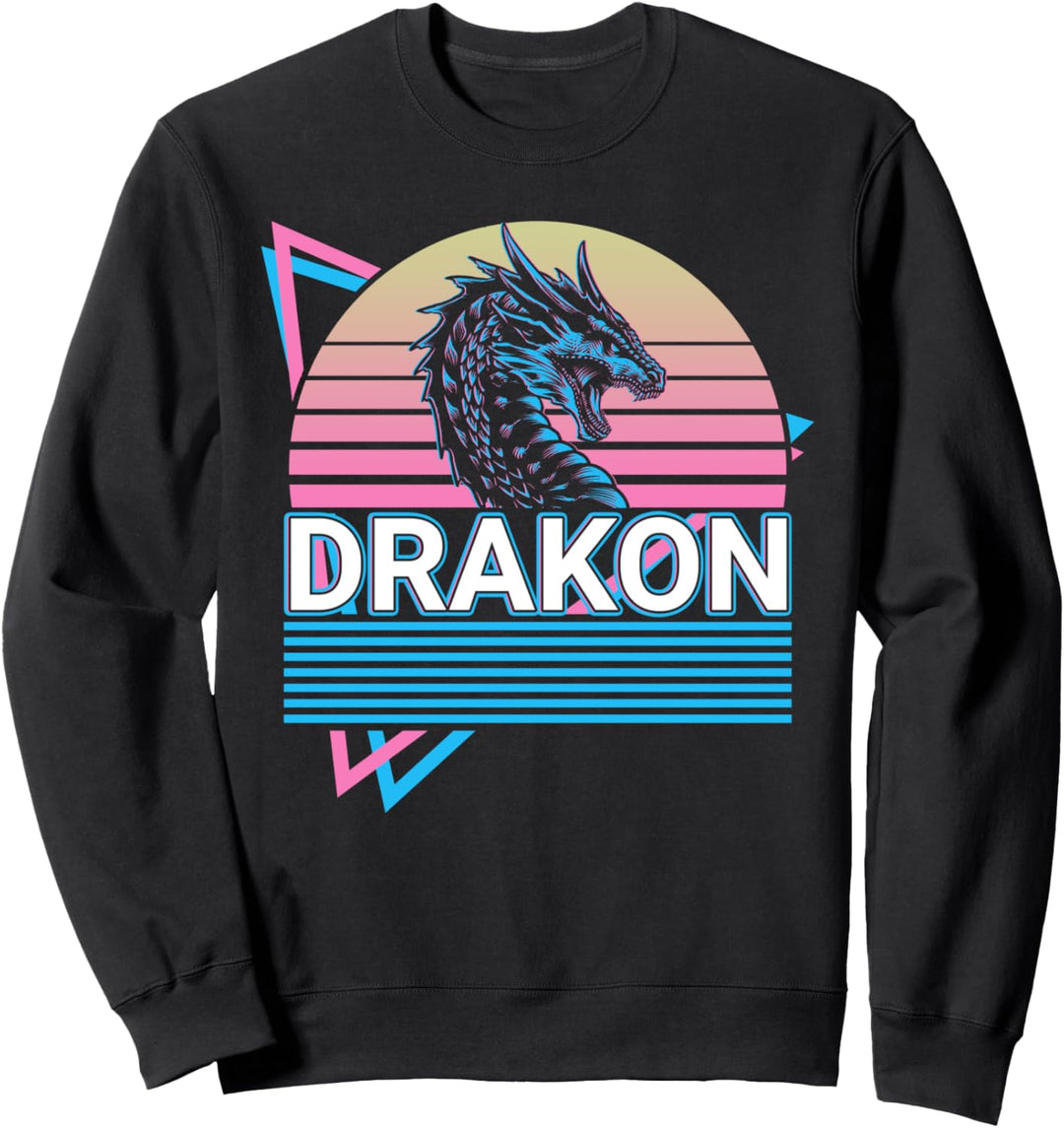 Drakon Giant Serpent Mythical Creature griechische Mythologie Retro Sweatshirt
