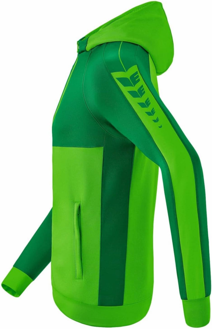 Erima Unisex Kinder Six Wings Trainingsjacke mit Kapuze 116 Green/Smaragd, 116 Green/Smaragd