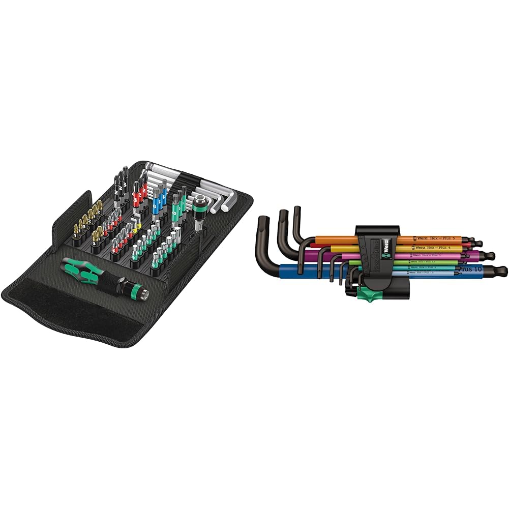 Wera 05057460001 Werkzeug-Set, Kraftform Kompakt 100, 52-teilig, Einheitsgrösse & 950 SPKL/9 SM N Mu