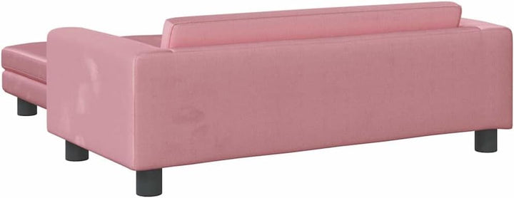 vidaXL Kindersofa mit Hocker Rosa 100x50x30 cm Samt