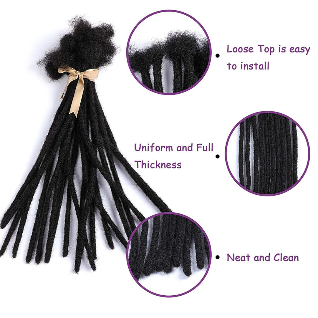 TAOYEMY Dreadlock Extension 8 inch 100% Human Hair Afro Kinky 20 Strands Dreadlock Extensions for Ma
