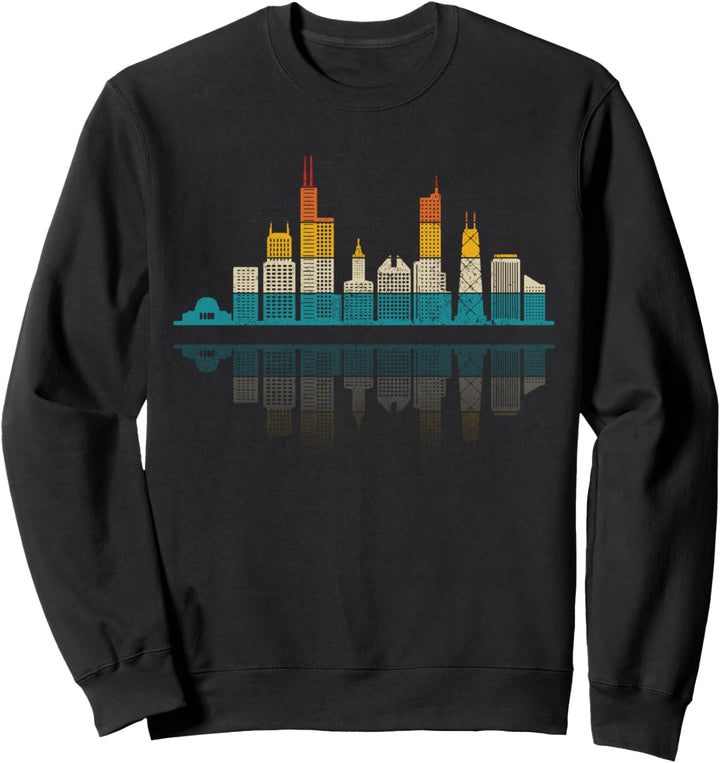 Chicago Skyline Illinois Vintage Pride Sweatshirt