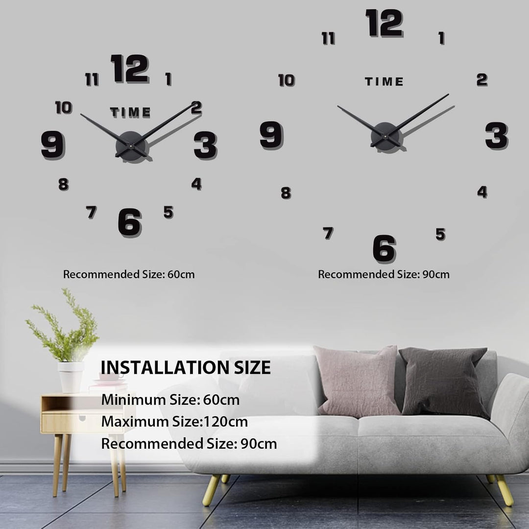 Warminn Wanduhr, DIY Aufkleber Wanduhr Moderne rahmenlose 3D-Wanduhr Römische Zahlen Spiegelaufklebe