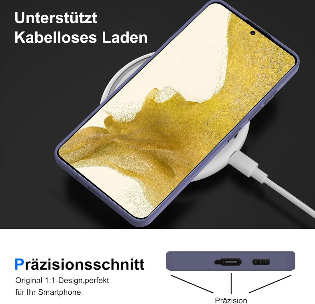 Handyhülle für Samsung Galaxy S22 Hülle [Material-Upgrade] Soft Silicone Case mit Mikrofaserfutter R