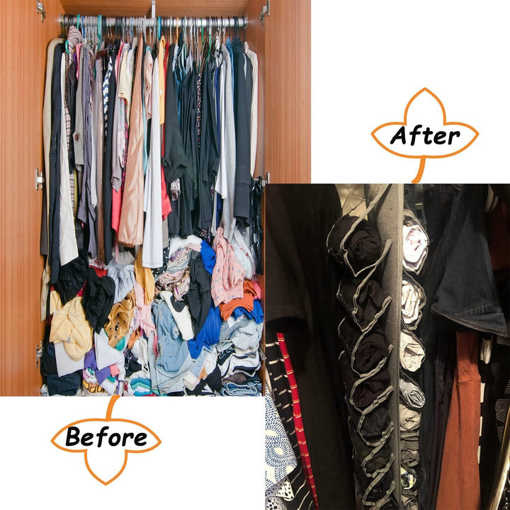 Aufbewahrungstasche für Leggings, 24 Fächer, Schwarz, Minimalistisch, Tragbar, Wandmontage, Schwarz