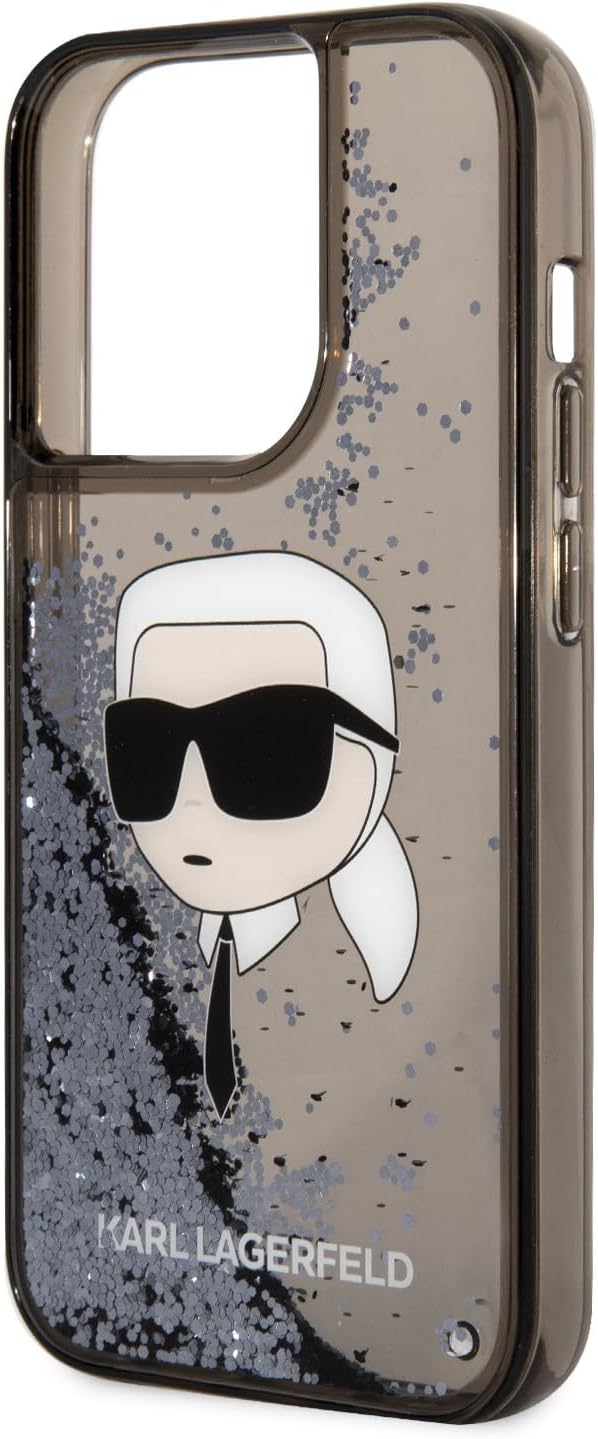 KARL LAGERFELD KLHCP14LLNKHCK Hülle für iPhone 14 Pro 6,1" Schwarz hardcase Glit