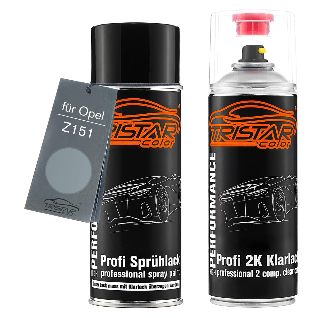 TRISTARcolor Autolack 2K Spraydosen Set für Opel Z151 Mirage Metallic Basislack 2 Komponenten Klarla