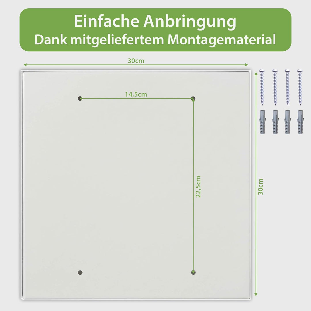 banjado® Grosser Schlüsselkasten Glas/Schlüsselbox 30cm x 30cm mit 50 Haken - Motiv Karpaten Sunset/