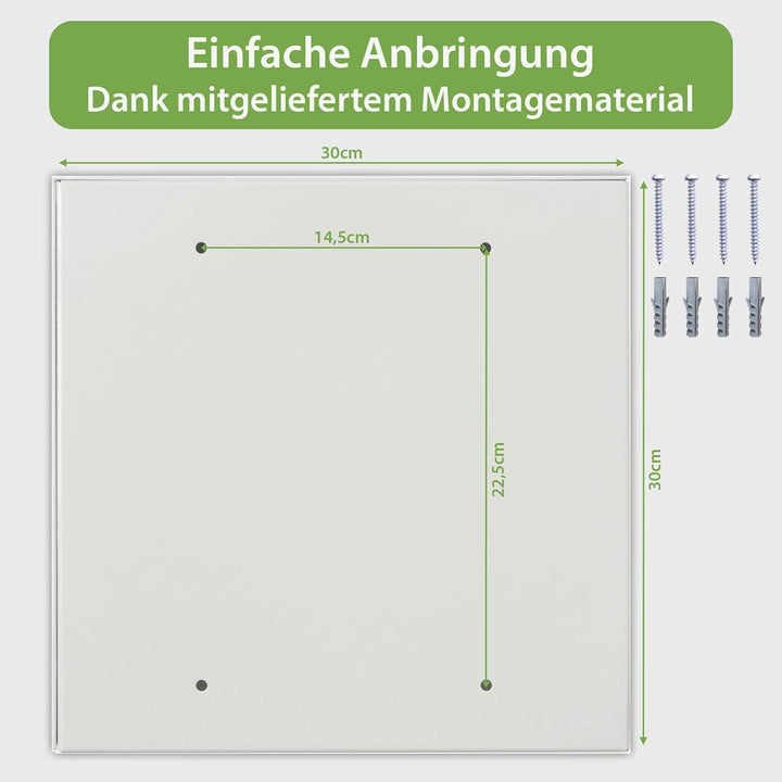 banjado® Grosser Schlüsselkasten Glas/Schlüsselbox 30cm x 30cm mit 50 Haken - Motiv Versteckte Bucht