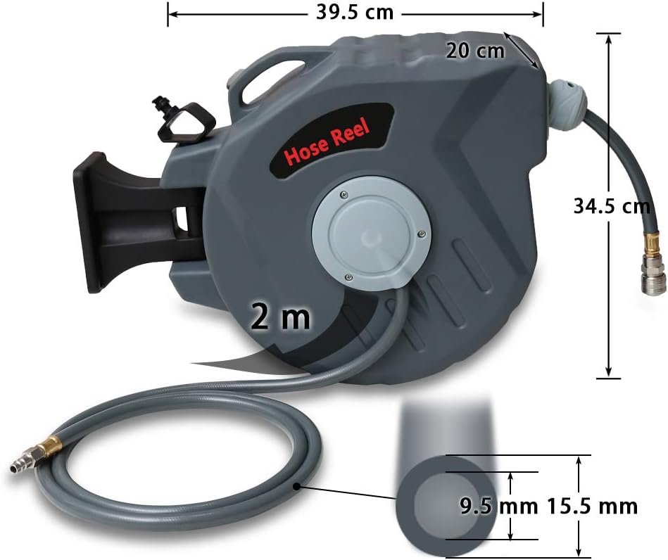 Izrielar 20+2m Druckluftschlauch Aufroller Automatisch, Schlauchaufroller mit 1/4'' Anschluss, Autom
