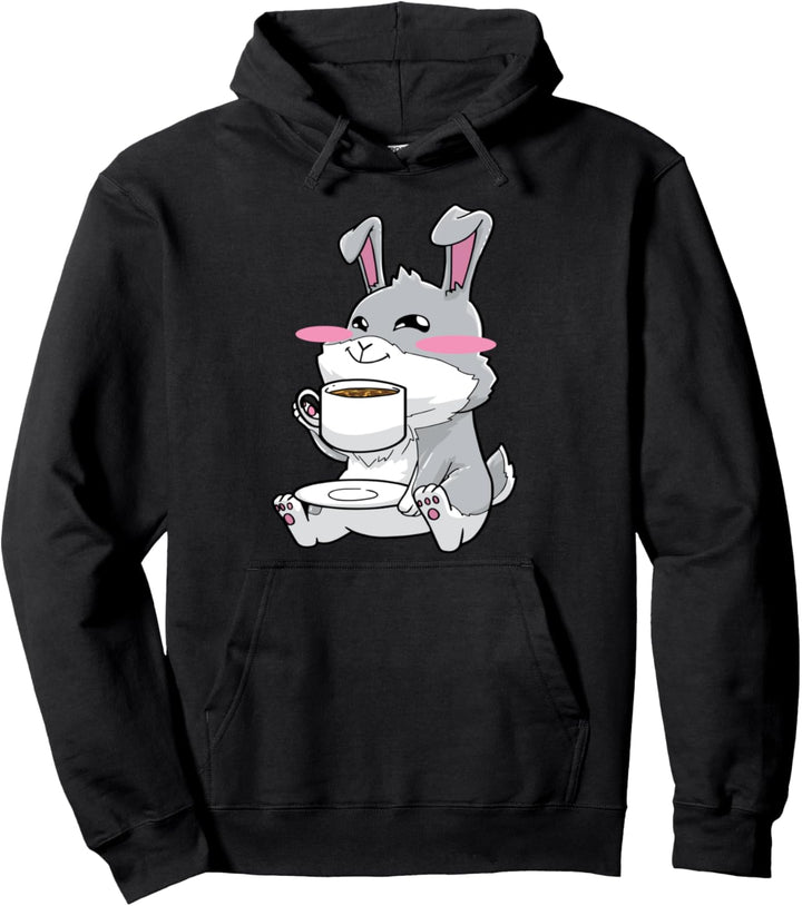 Hase Kaninchen Kaffee Kawaii Pullover Hoodie