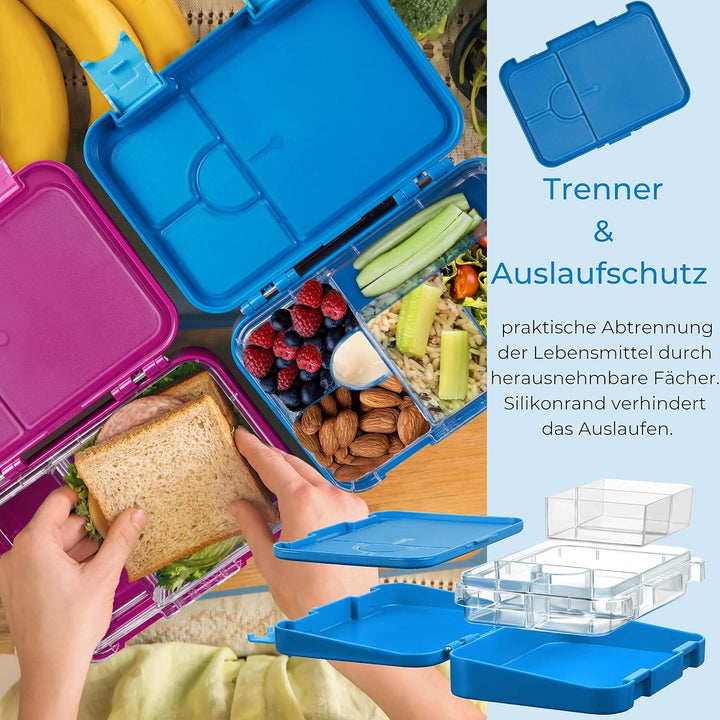 My Vesperbox – Bento Box Kinder - Lunchbox mit 4+2 Fächern - extrem robust – Brotdose – Brotbox idea