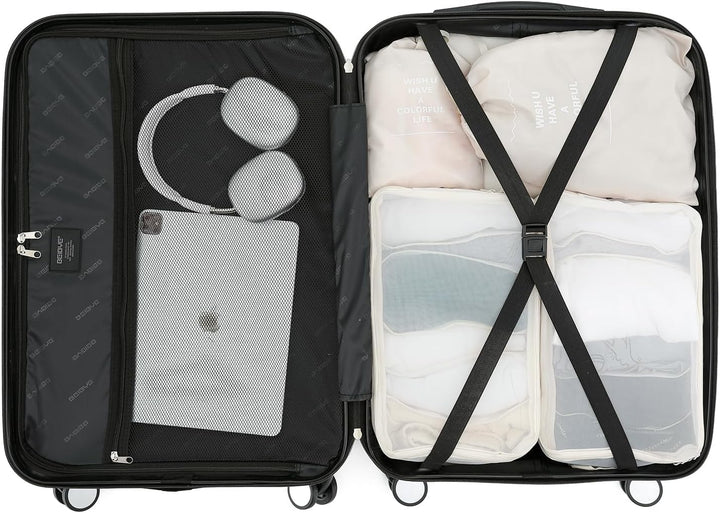 BEIBYE Butterfly 2060 4tlg Reisekoffer Trolley Hartschalen Kofferset (M-56cm), M-56cm