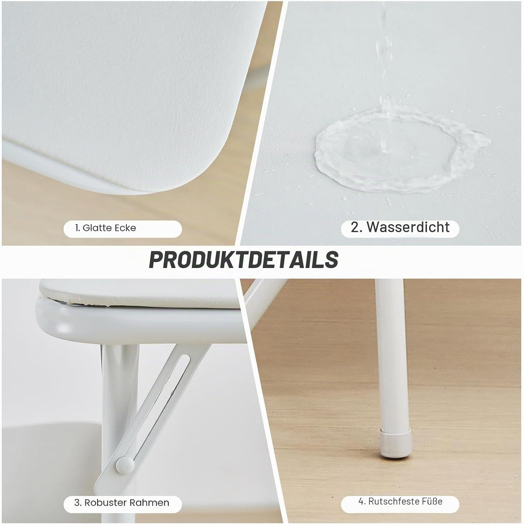 Quadratischer Klapptisch, tragbarer, robuster Kartentisch mit Vinylplatte, für drinnen und draussen,