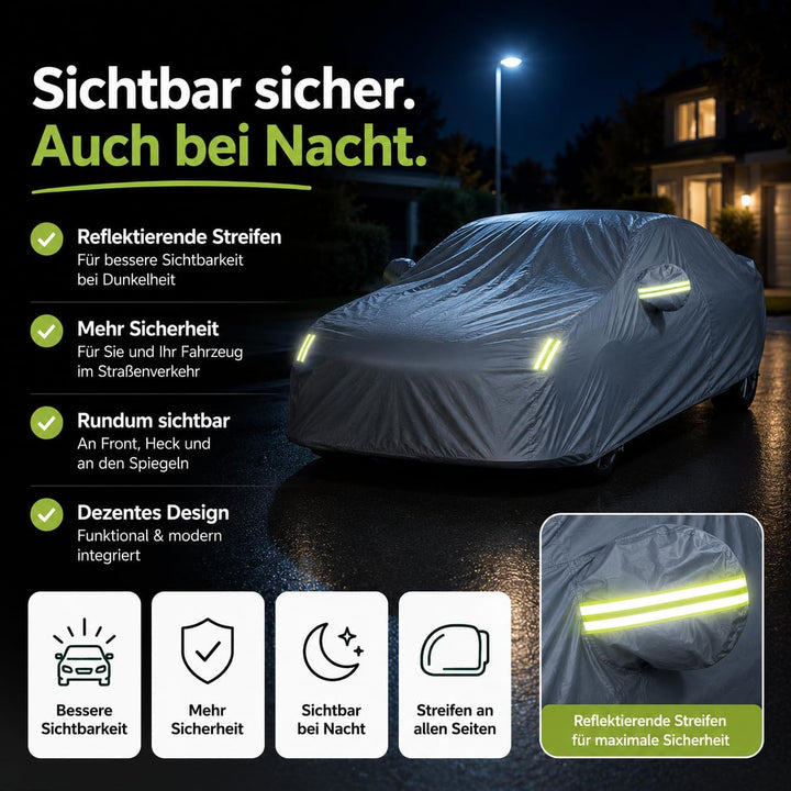 autogadget® 1x Autoschutzhülle Auto Abdeckung Autozubehör - Car Cover - Autoplane Silber Hülle Plane