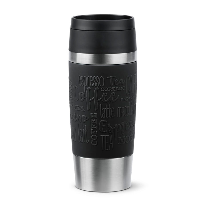 Emsa N20202 Travel Mug Classic Isolierbecher 0,36 Liter | neuer Komfort-Schraubverschluss | Edelstah