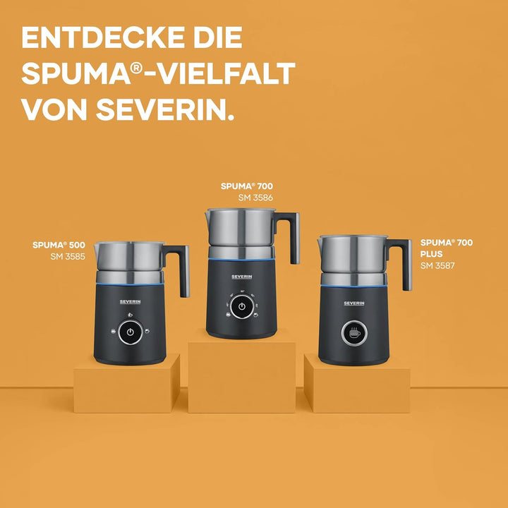 SEVERIN SPUMA 500 Induktions-Milchaufschäumer, elektrischer Milchaufschäumer ohne Anbrennen, spülmas