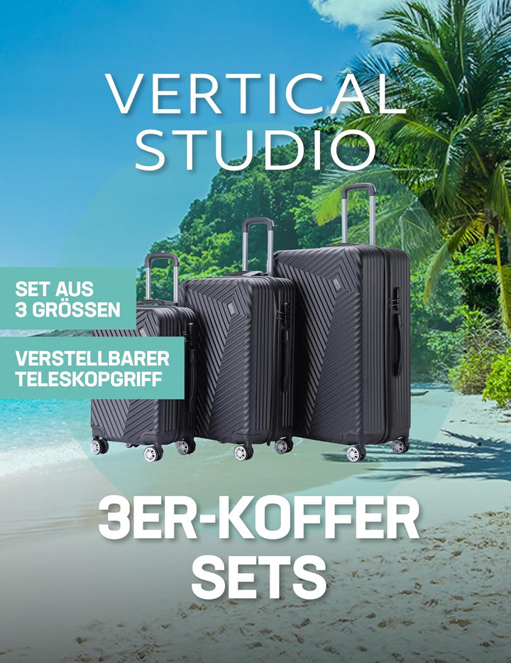 VERTICAL STUDIO 20" 24" 28" Koffer Reisekoffer 3er-Set Trolley Mehrteilig mit Ziffern Kofferschloss