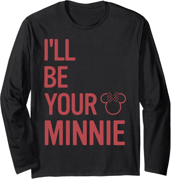 Disney Minnie Mouse I'll Be Your Minnie Word Stack Red Text Langarmshirt