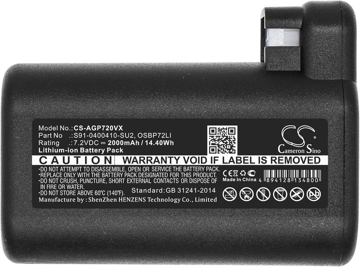 Cameron Sino Neu 2000mAh Ersatz Akku für AEG Electrolux Osiris, RX7-1-TM, RX9-1-IBM, RX9-1-SGM, RX9-