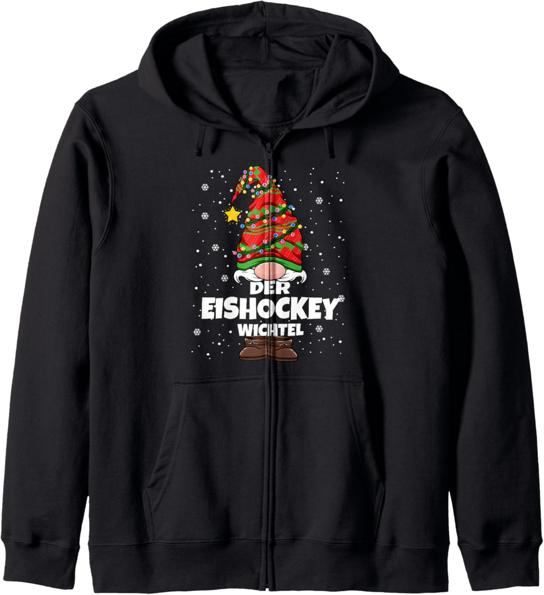 Eishockey Wichtel Weihnachts-Wichtel Design Damen Herren Kapuzenjacke