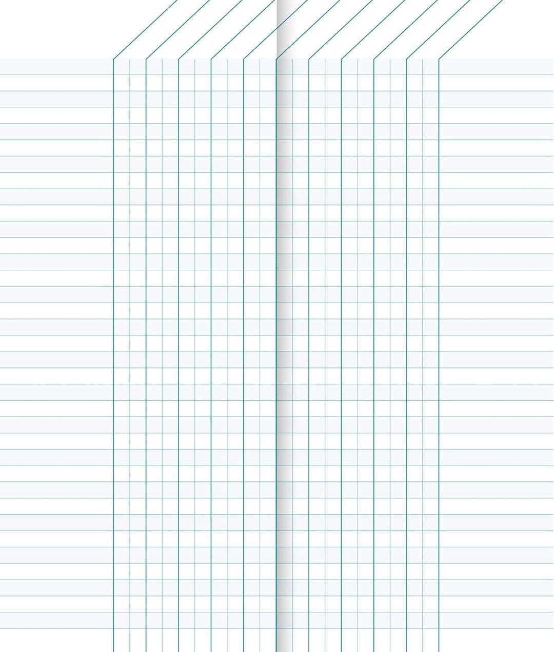 Clairefontaine 3529C - Packung mit 10 Klassenheften 8,5x20cm, 32 Blatt, 110g Grün mit Rand, mikroper