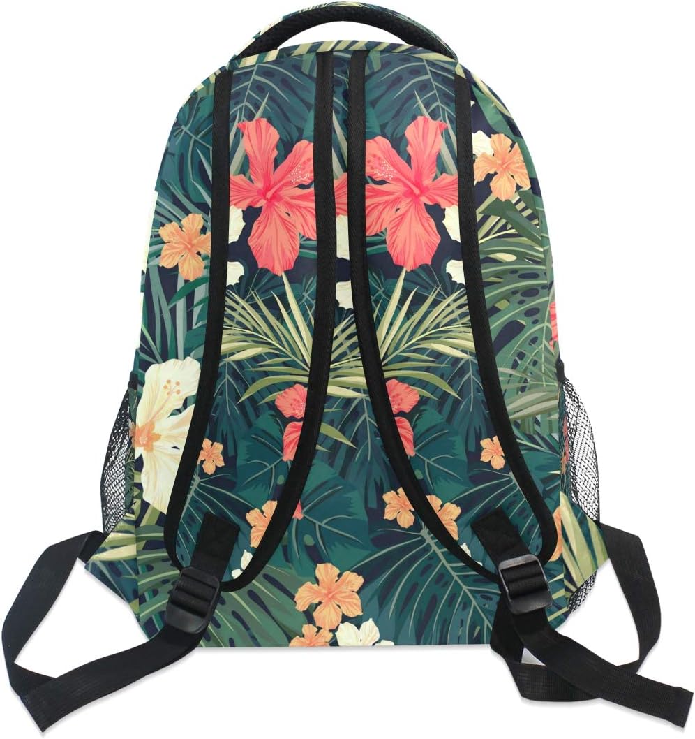 Tropical Hibiscus Flowers Schulrucksack für Jungen Mädchen Kinder Reisetasche Bookbag