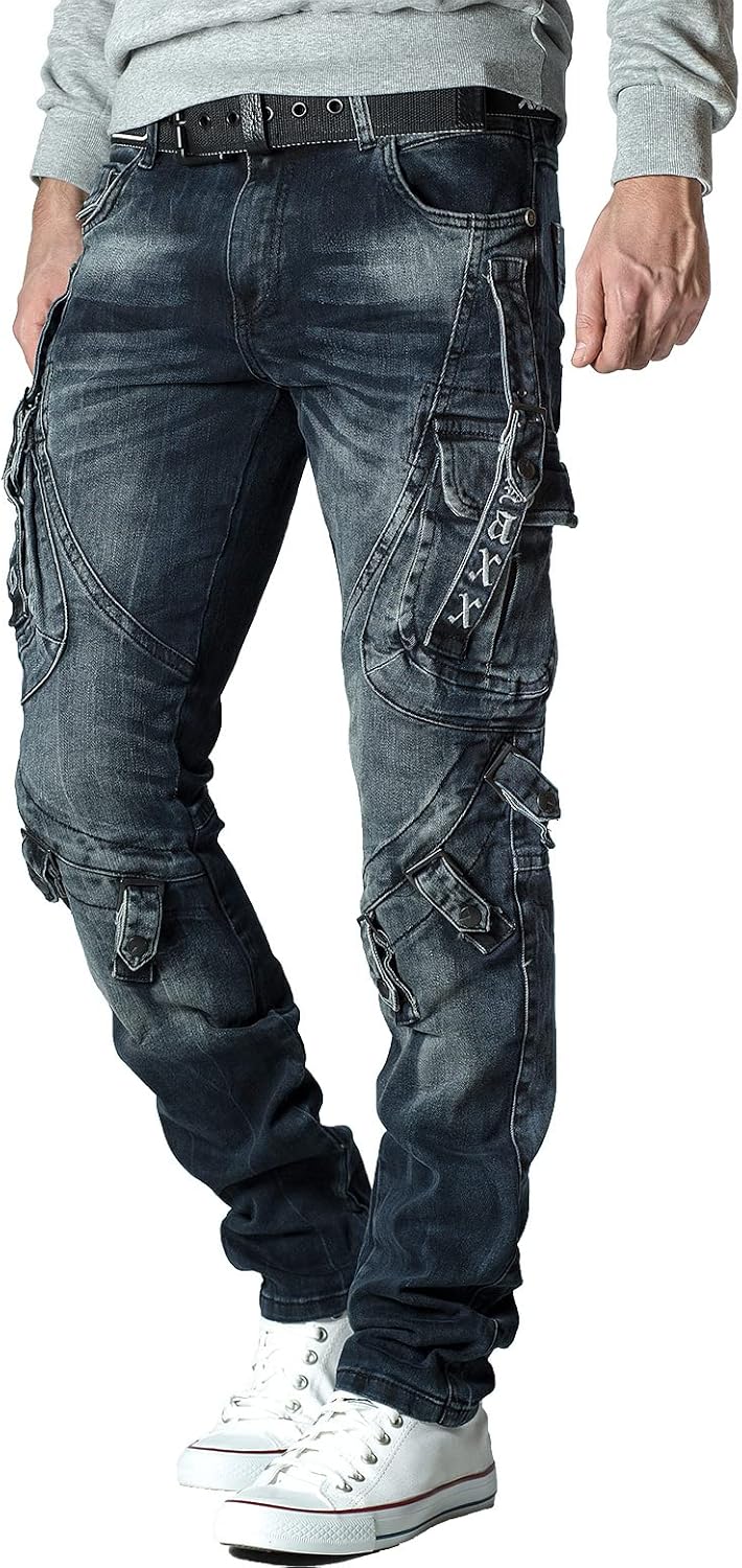 Cipo &amp; Baxx Herren Jeans besondere Designs 29W / 32L Blau - 63, 29W / 32L Blau - 63