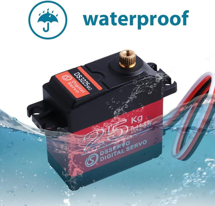 owootecc 25 kg Servomotor, hohes Drehmoment, digitales Servo DS3225, wasserdichtes Metallservo für R
