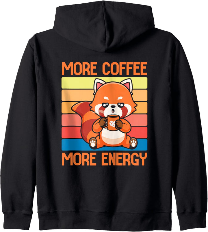Red Panda Retro Kaffee Coffee Energy Vintage Kapuzenjacke