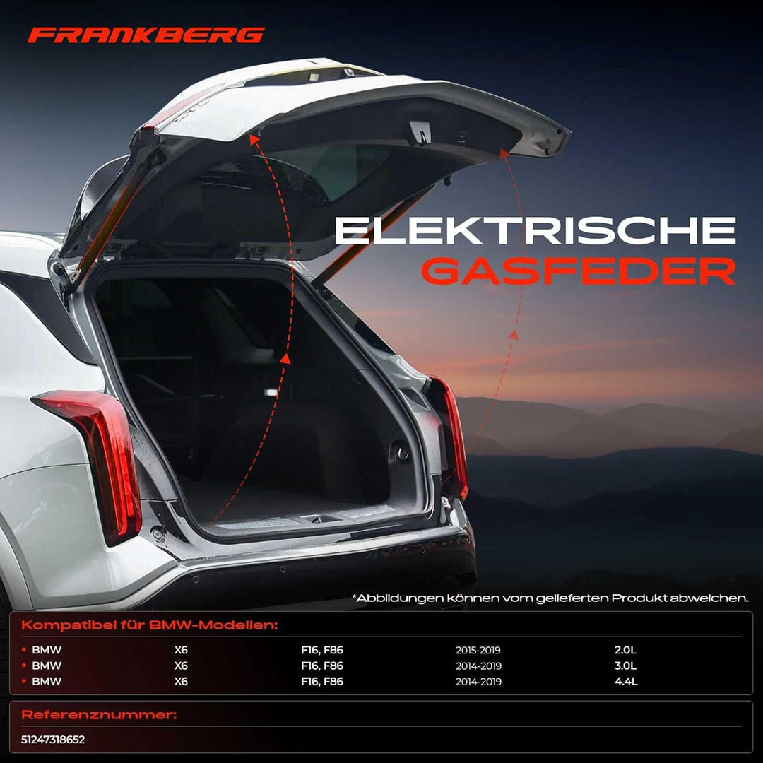 Frankberg 1x Elektrische Gasfeder Gasdruckfeder Heckklappe Rechts Kompatibel mit X6 F16 F86 xDrive28