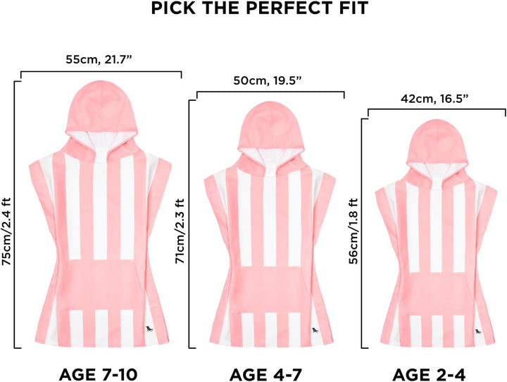 Dock &amp; Bay Poncho with Hood - for Kids - Super Absorbent, Quick Dry - Includes Bag - Cabana Light -