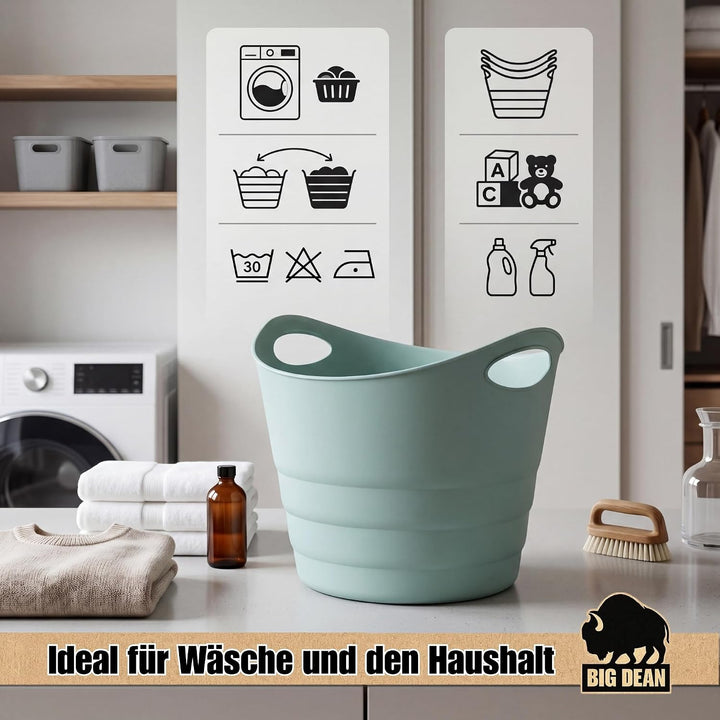 4x Elastischer Gummitrog Trog mit Tragegriffen 50Liter flexibel Gartenkorb | Flexibler Universal Meh