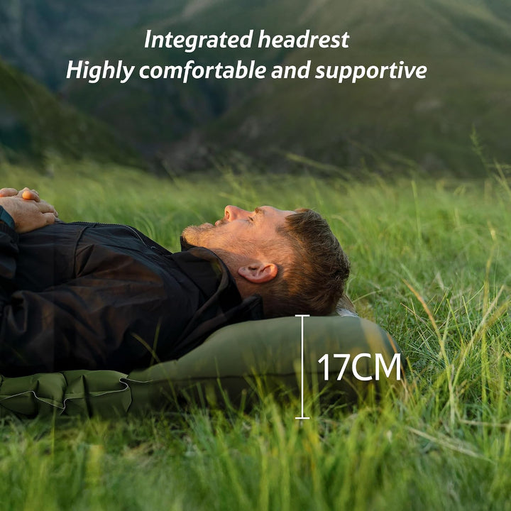 Naturehike Isomatte Camping, Ultraleicht Camping Luftmatratze mit Fusspumpe, Integrierte Luftpumpe i