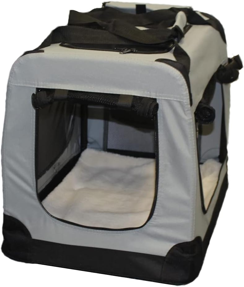 walexo Faltbare Hundebox Hundetransportbox Katzentransportbox Katzenbox (GRAU, L) Grau L, Grau L