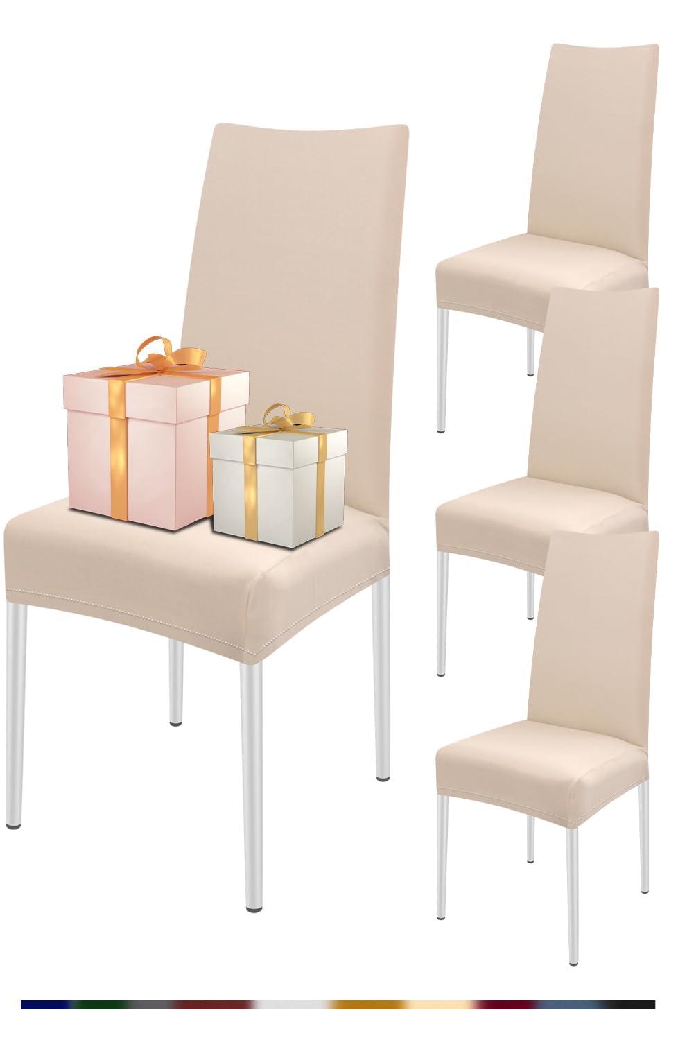 FIGOOO Stuhlhussen 4er Set Stretch Stuhlhussen für Esszimmerstühle Elastisch Moderne Universal Stuhl