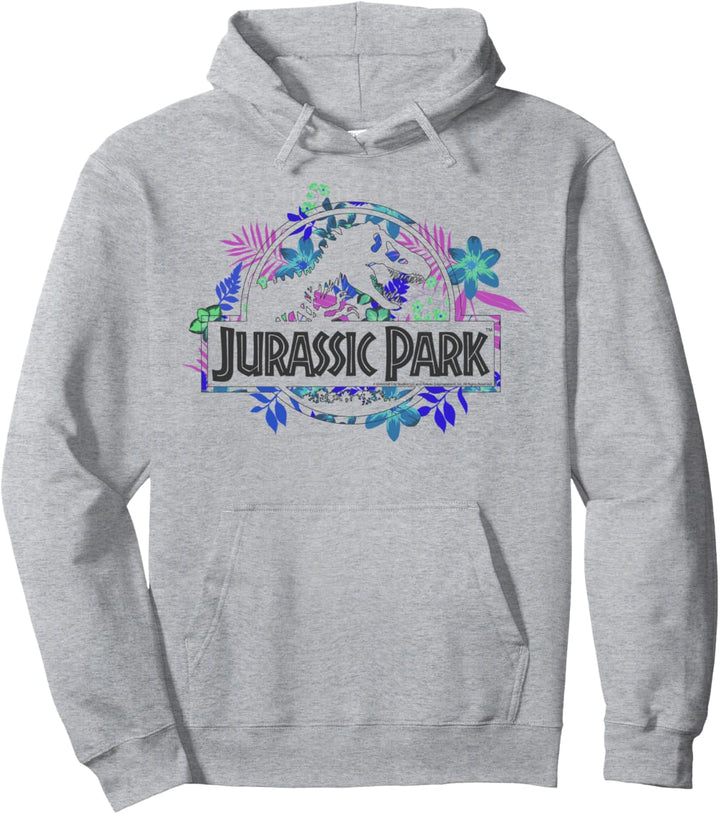 Jurassic Park Tropical Floral Logo Pullover Hoodie