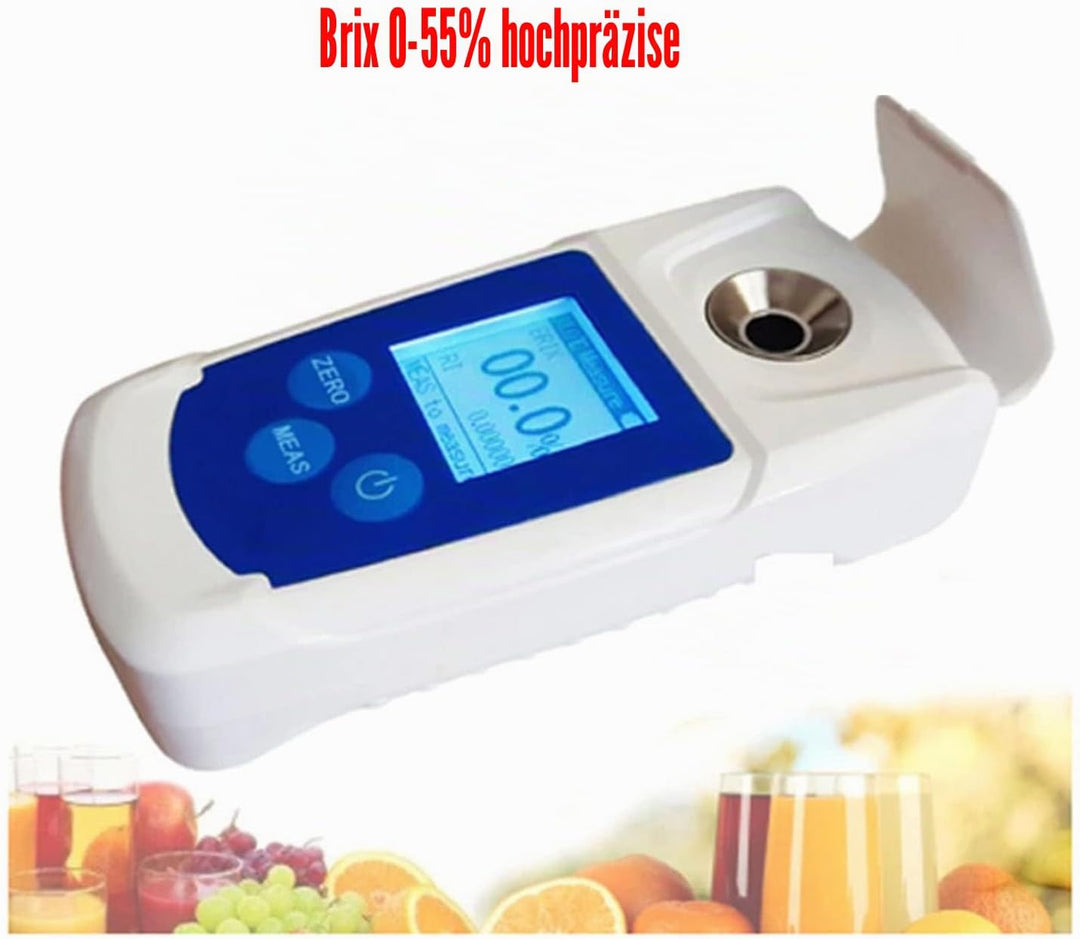 Digitales Brix-Refraktometer, Hohe Genauigkeit Brix-Meter Zuckerzähler, Tragbar Brix Reader Tester,