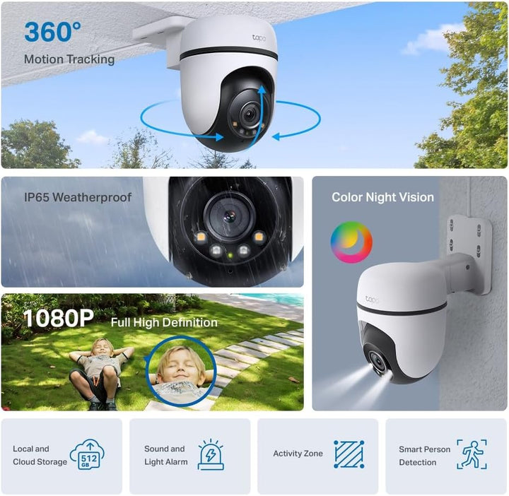 TP-Link Tapo C500 WLAN Überwachungskamera Aussen, 360° Sichtbereich, 1080p Auflösung, Bewegungserken
