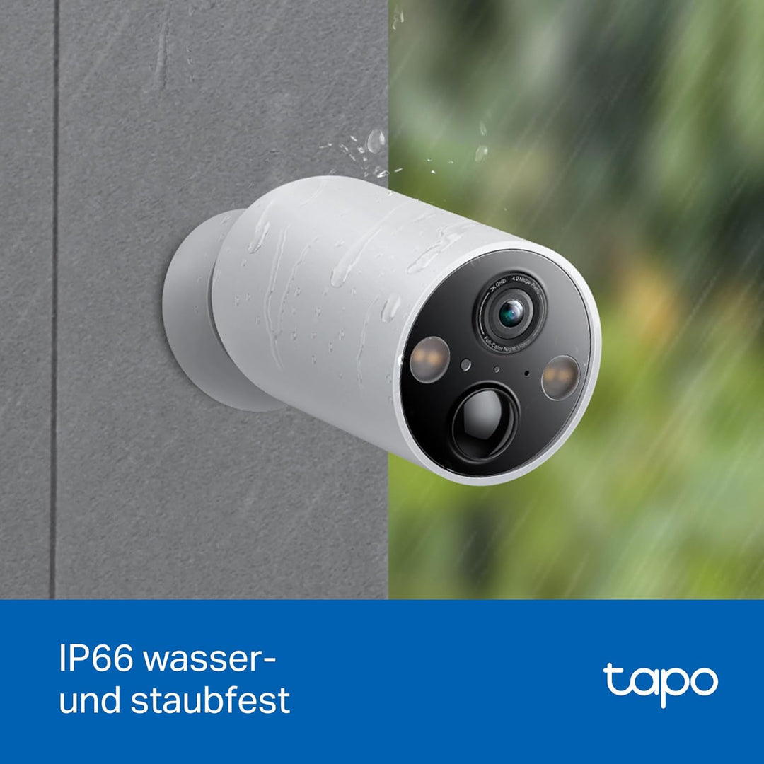 Tapo C425 Aussenkamera Akku, 4-Pack | Überwachungskamera aussen mit Magnetische Basis, 2K Auflösung,