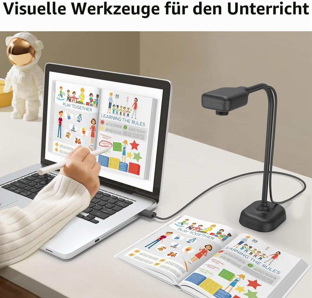 Dokumentenkamera für Lehrer und Klassenzimmer, USB-Webcam/Doc-Kamera, integriertes Mikrofon, Mac OS,