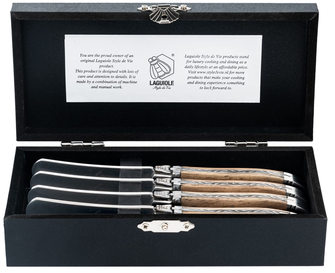 Laguiole Style de Vie Buttermesser Luxury Line, 4-teilig, Eichenholz