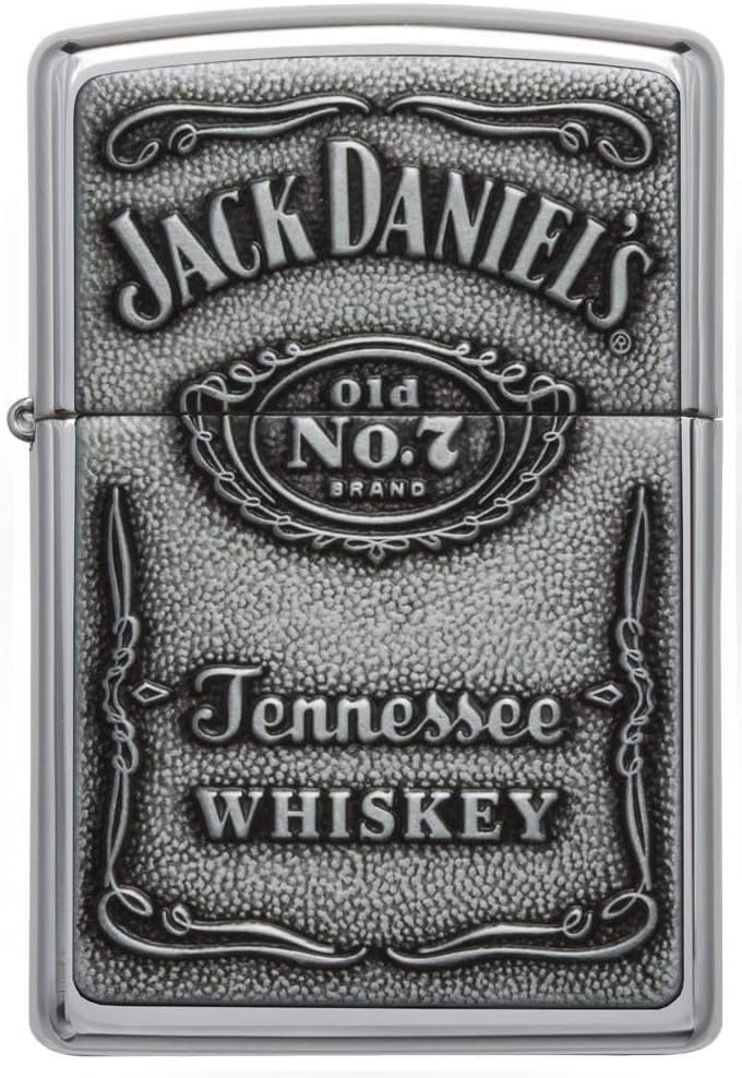 Zippo Feuerzeug 60001209 Jack Daniel's Label Benzinfeuerzeug, Messing, high polish chrome, 1 x 3,5 x
