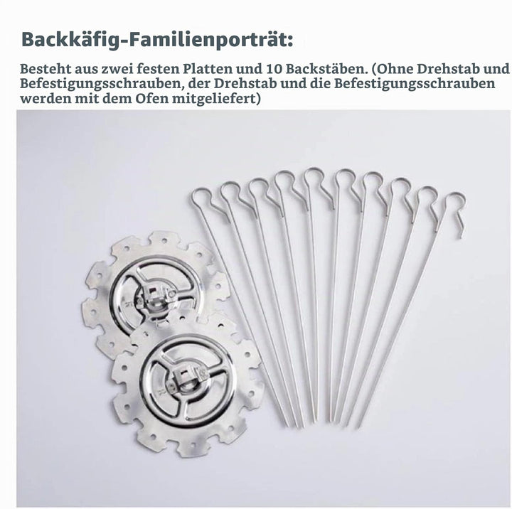 Spiessgestell-Set Edelstahlspiesse Nadelkäfig Kebab Maker Grill Rotierende Fleischgabeln Grillkäfig