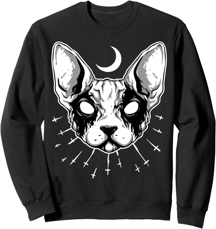 Sphynx Katze Gothic Black Metal S-XXXL Sphinx Sweatshirt
